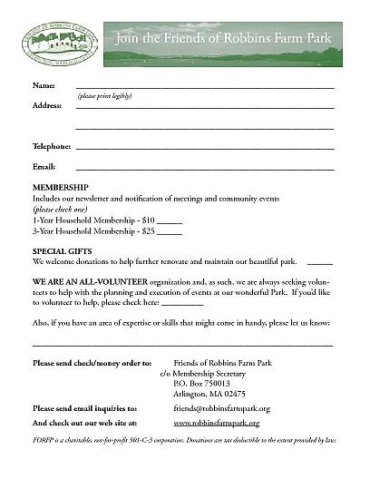 FoRFP 
					Membership Form